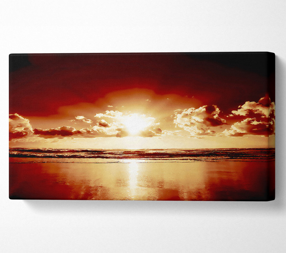  A Canvas Print of Peach Ocean Sunrise Canvas Print