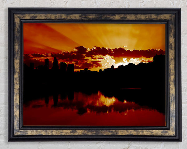 Caramel Sunrays Framed Print