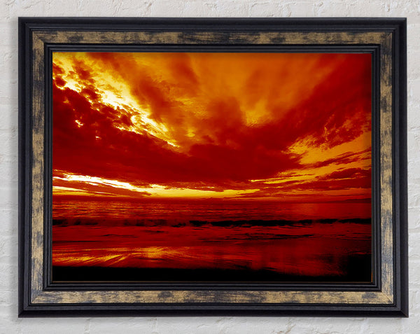 Vibrant Red Skys Framed Print