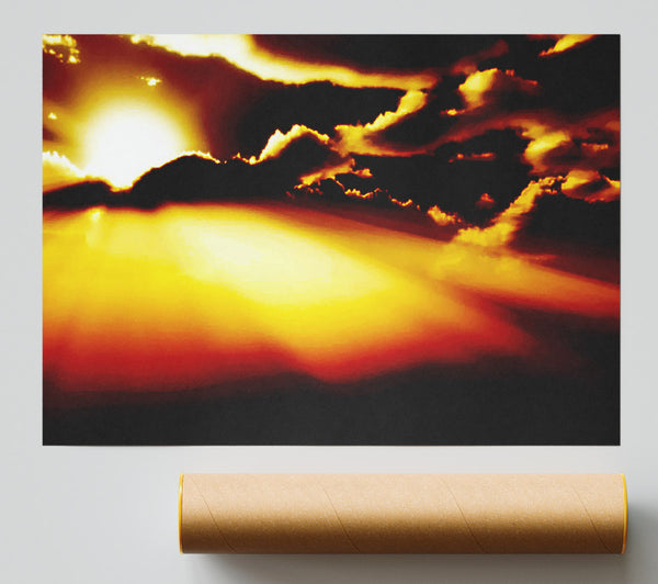 Sun Bursting Through The Clouds Giclee Print