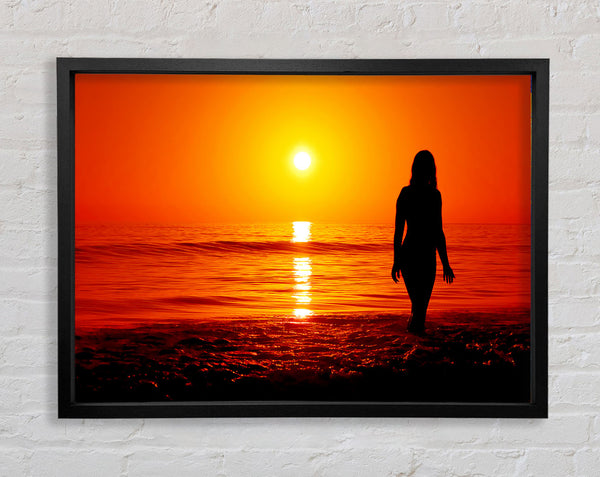 The Goddess Of The Orange Ocean Sun
