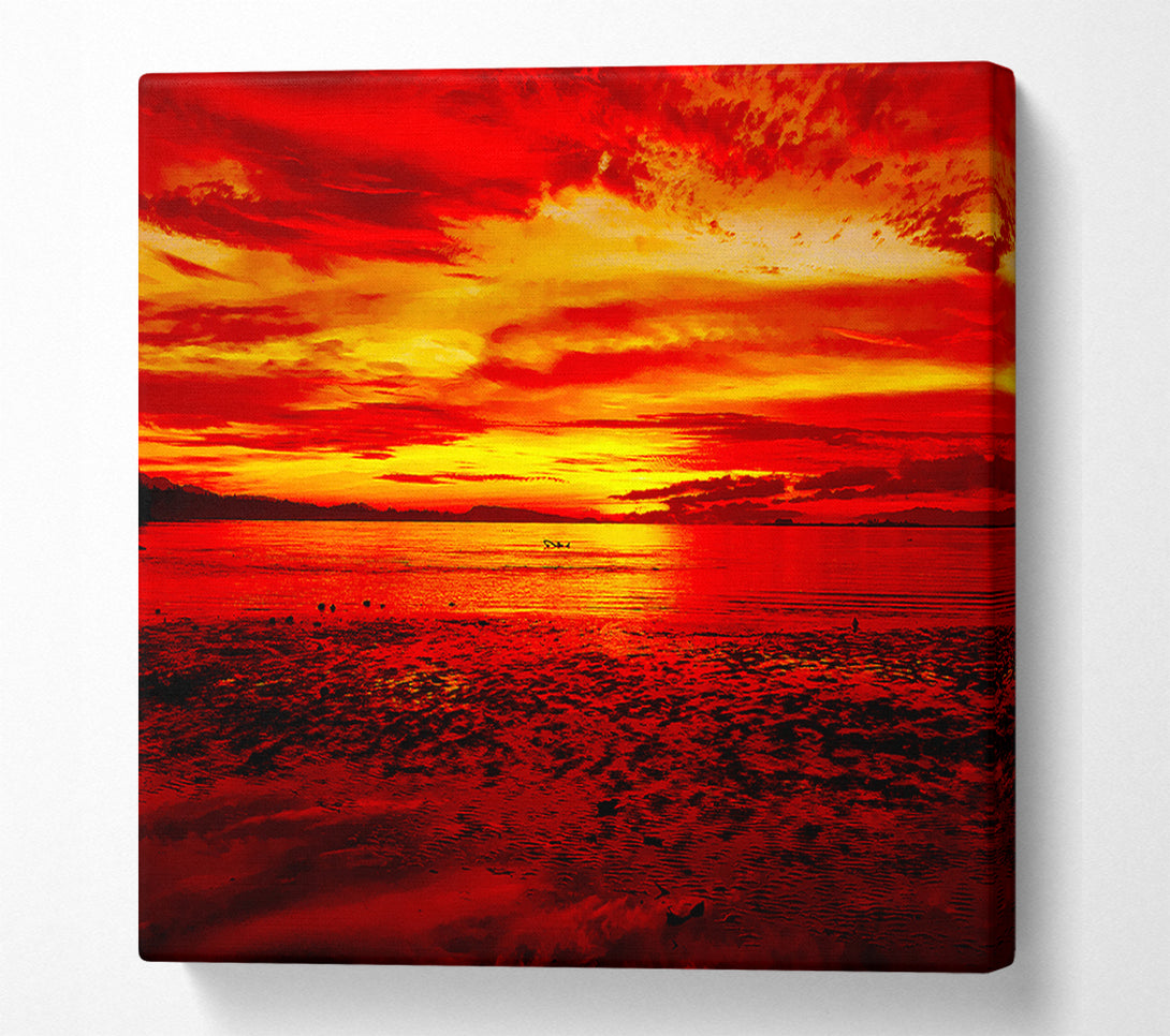  A Canvas Print of The Pebbled Beach Red Canvas Print