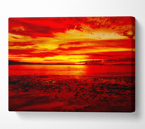 The Pebbled Beach Red Canvas Print