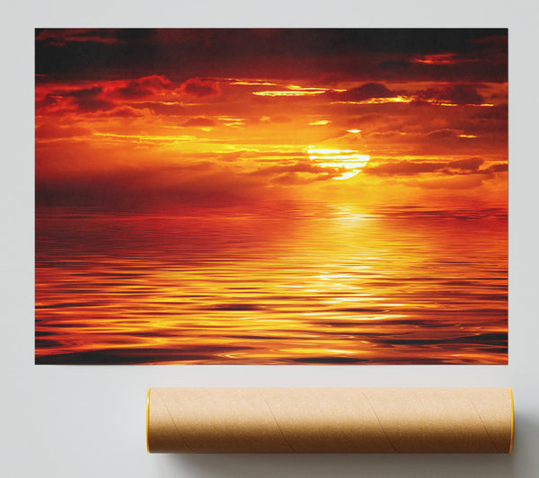 The Glistening Ocean Sun Print