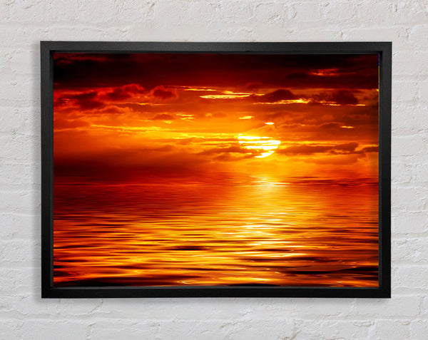 The Glistening Ocean Sun Framed Print