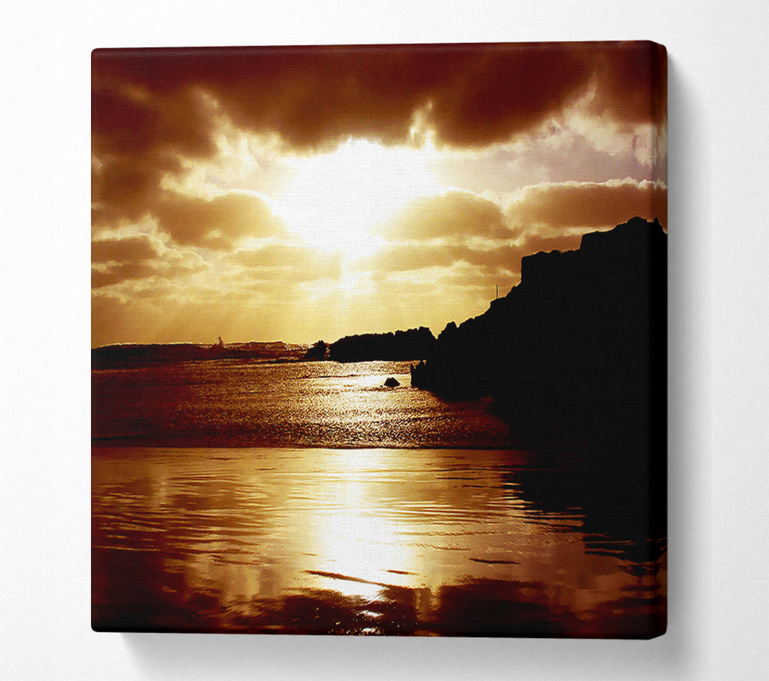  A Canvas Print of Chocolate Sunset Reflections Canvas Print