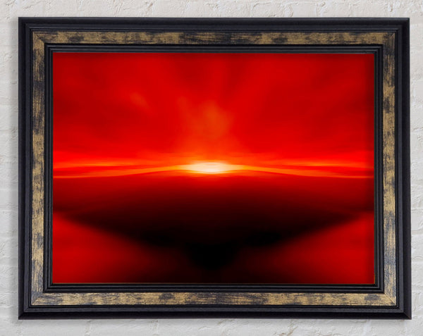 Red Abstract Sunblaze Framed Print