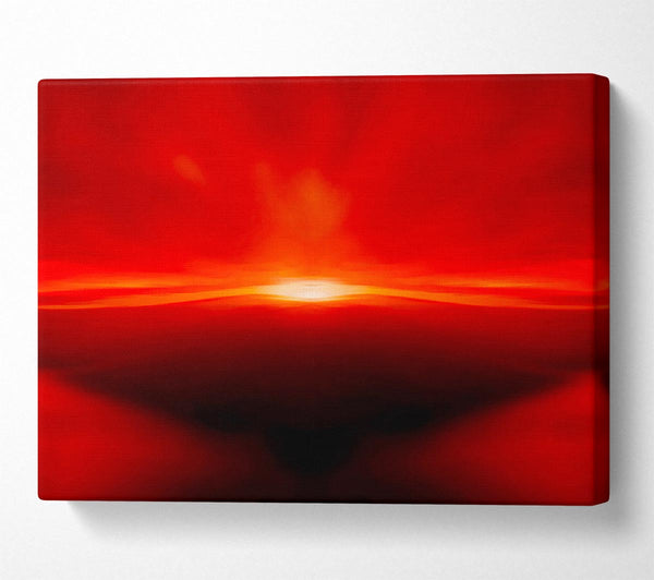 Red Abstract Sunblaze Canvas Art