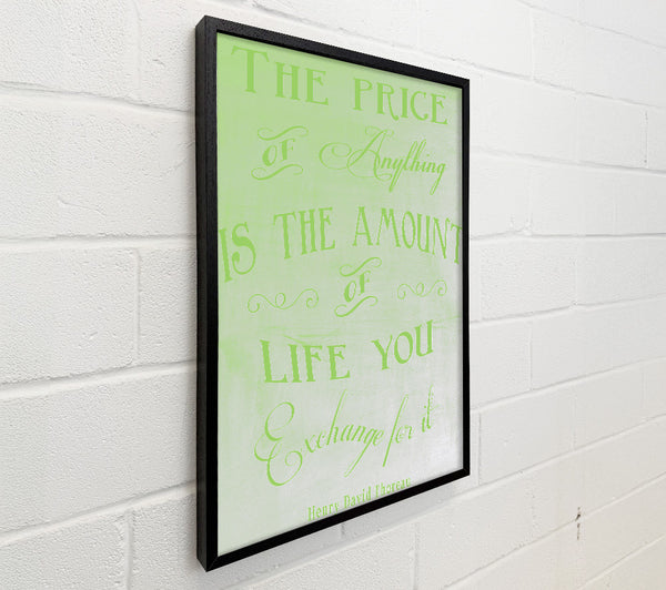 Famous Quote Henry David Thoreau The Price Of Anything Lime Green