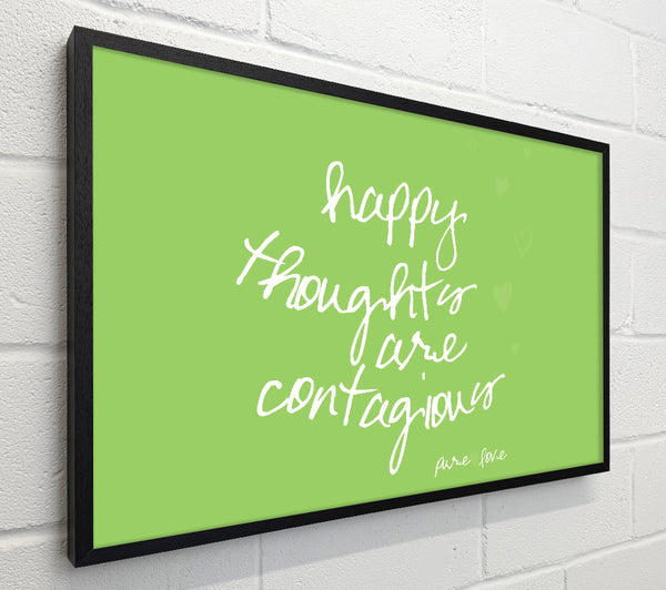 Love Quote Happy Thoughts Are Contagious Lime Green