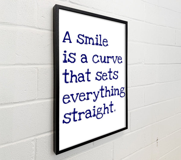 Motivational Quote Smile Is A Curve