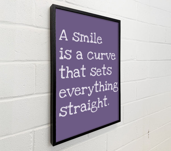 Motivational Quote Smile Is A Curve Lilac