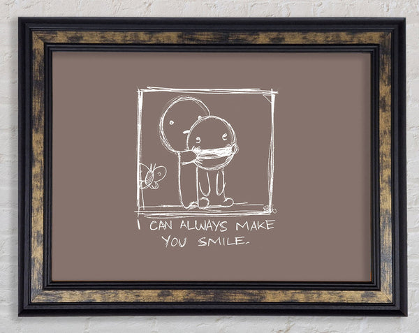 I Can Always Make You Smile Beige Framed Print