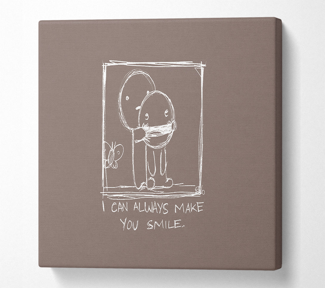  A Canvas Print of I Can Always Make You Smile Beige Canvas Print