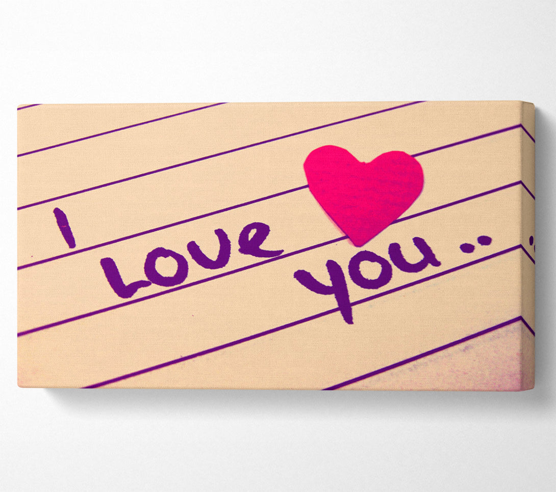  A Canvas Print of Love Quote I Love You Heart Canvas Wall Art