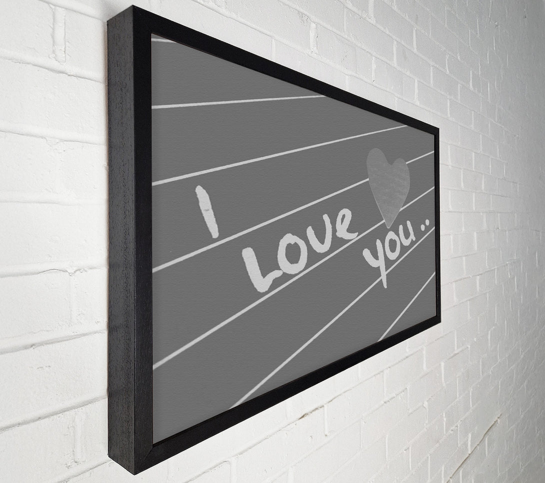  A Canvas Print of Love Quote I Love You Heart Grey Canvas Wall Art