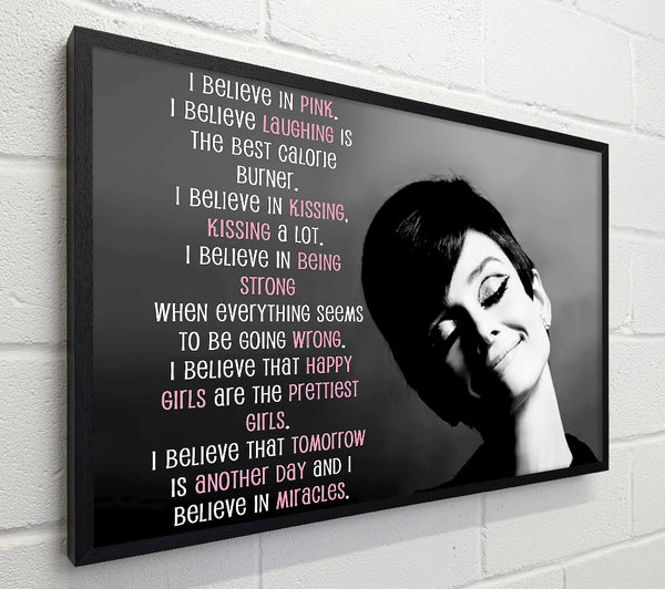 Movie Quote Audrey Hepburn I Believe In Pink Landscape