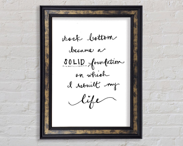 Rock Bottom Framed Print