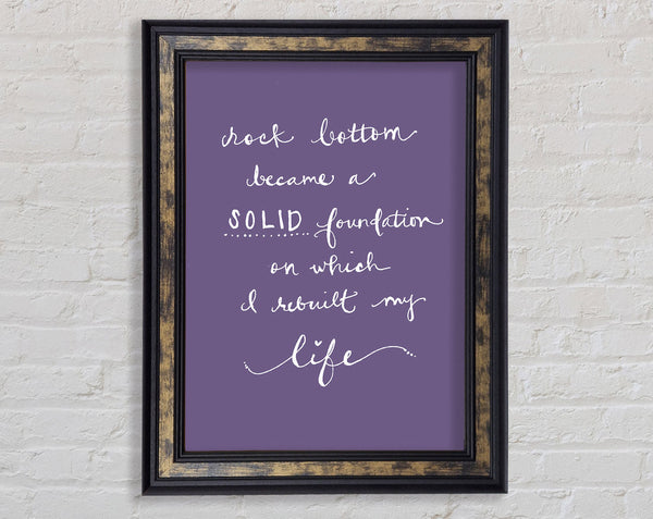 Rock Bottom Lilac Framed Print