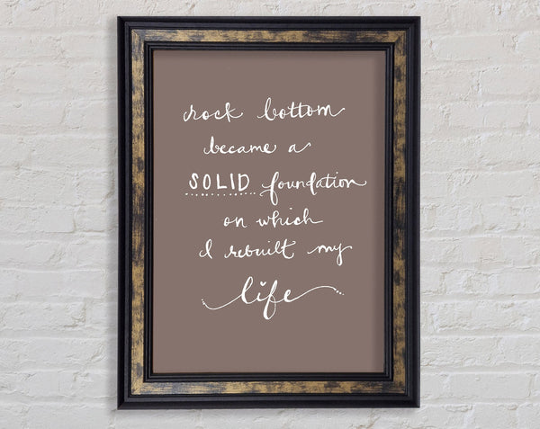 Rock Bottom Beige Framed Print