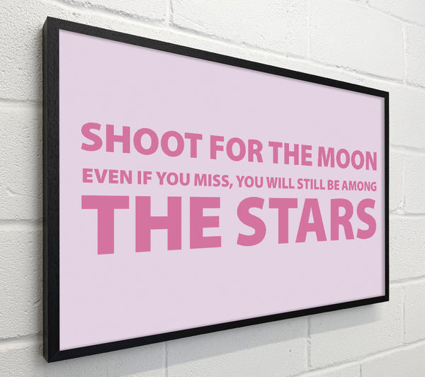 Motivational Quote Shoot For The Moon Pink