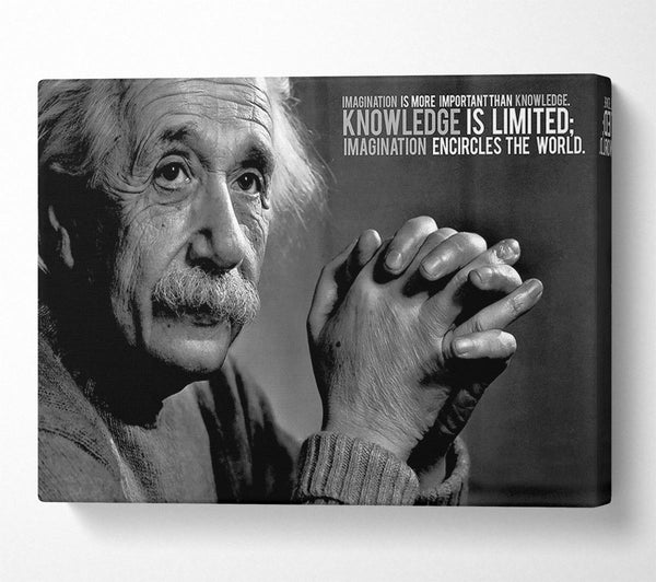  A Canvas Print of Motivational Quote Albert Einstein Imagination Is More Important Canvas Wall Art