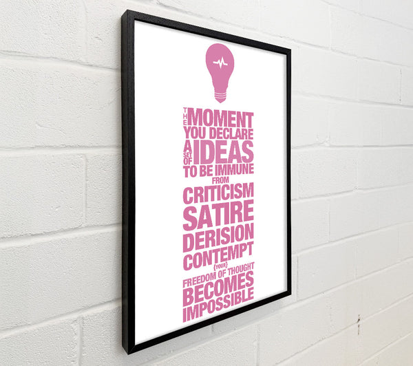 Motivational Quote Freedom Of Thought Pink