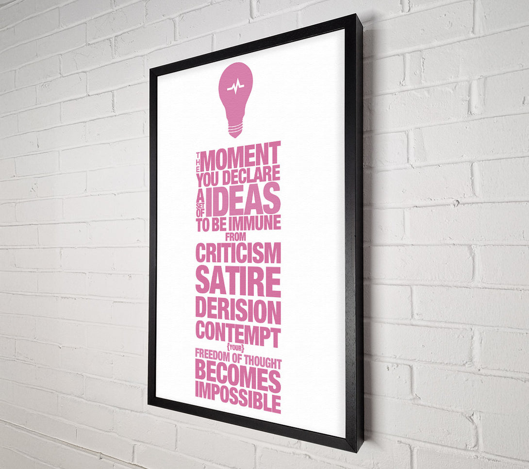  A Canvas Print of Motivational Quote Freedom Of Thought Pink Canvas Wall Art