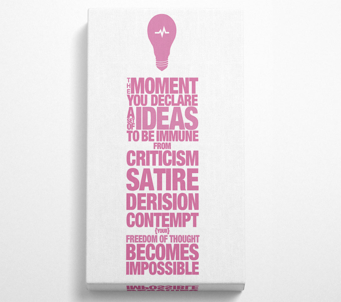  A Canvas Print of Motivational Quote Freedom Of Thought Pink Canvas Wall Art