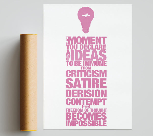 Motivational Quote Freedom Of Thought Pink Print