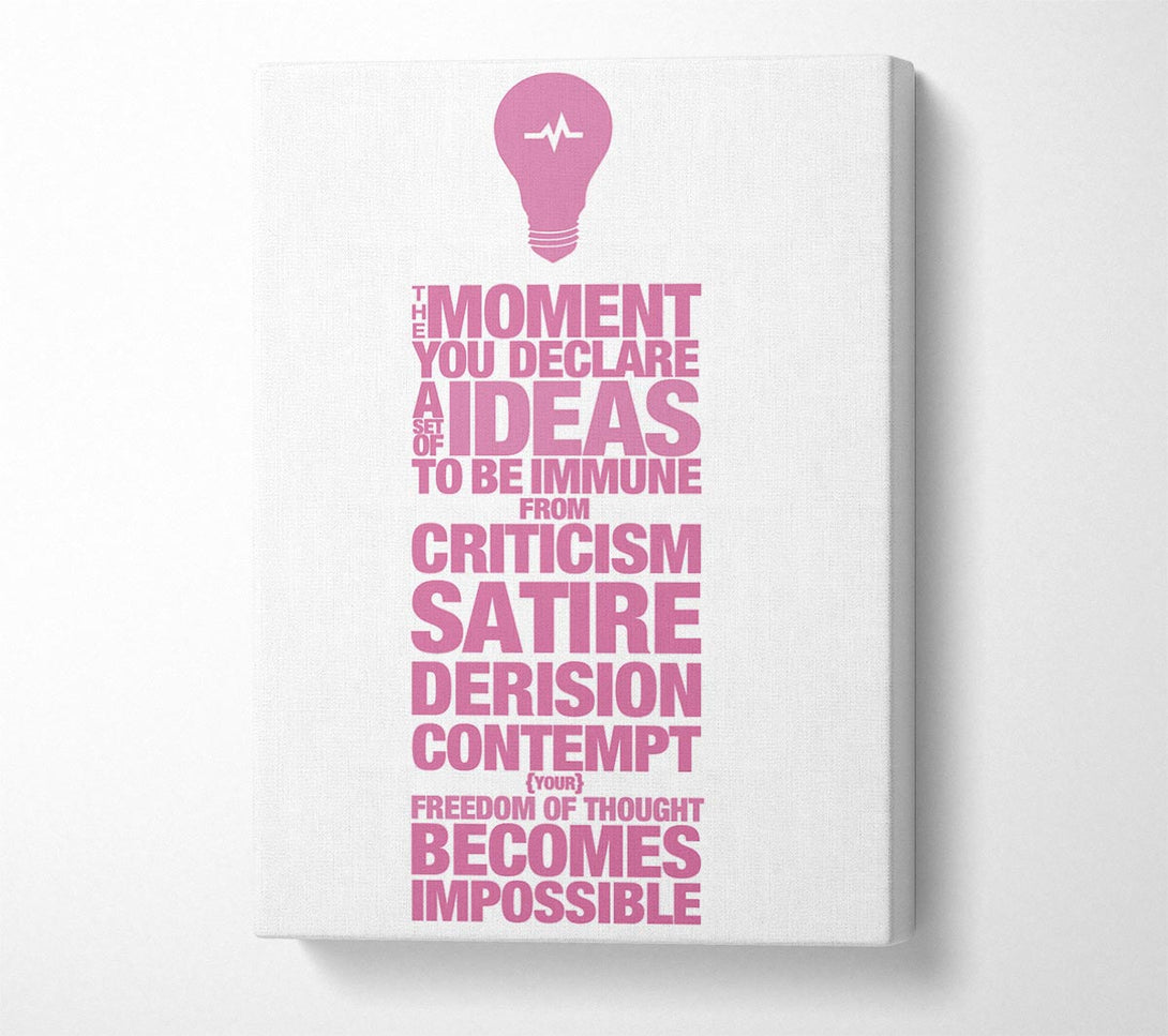  A Canvas Print of Motivational Quote Freedom Of Thought Pink Canvas Wall Art