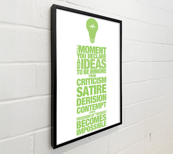 Motivational Quote Freedom Of Thought Lime Green