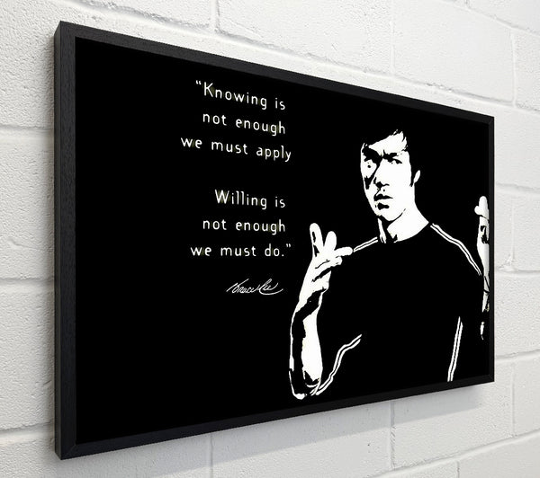 Motivational Quote Bruce Lee Knowing Is Not Enough