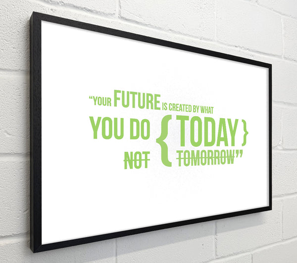 Motivational Quote Your Future Is Created By What You Do Lime Green