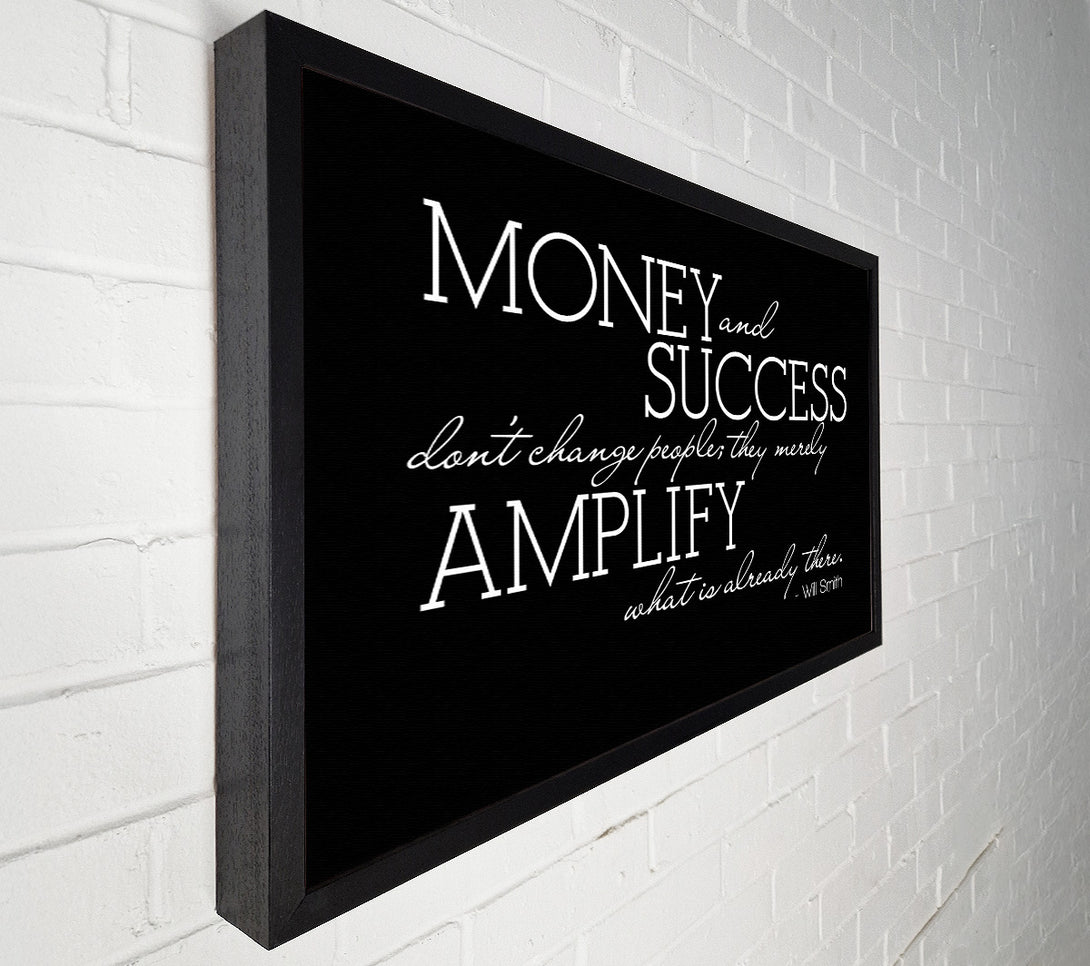  A Canvas Print of Motivational Quote Will Smith Money And Success Canvas Print