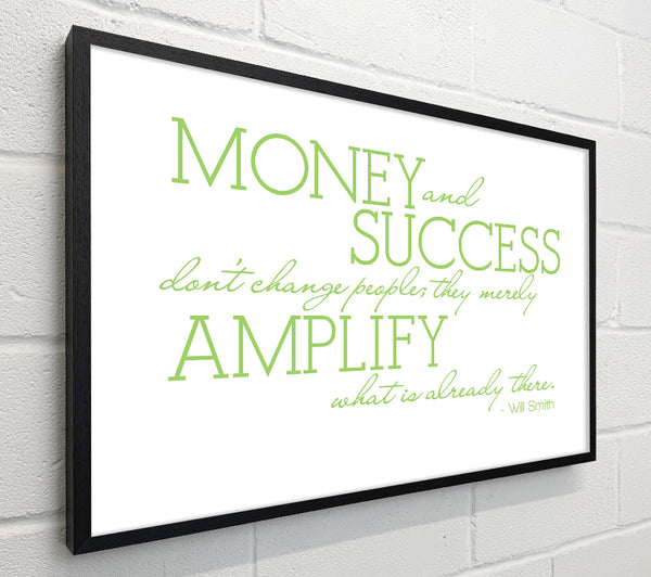 Motivational Quote Will Smith Money And Success Lime Green