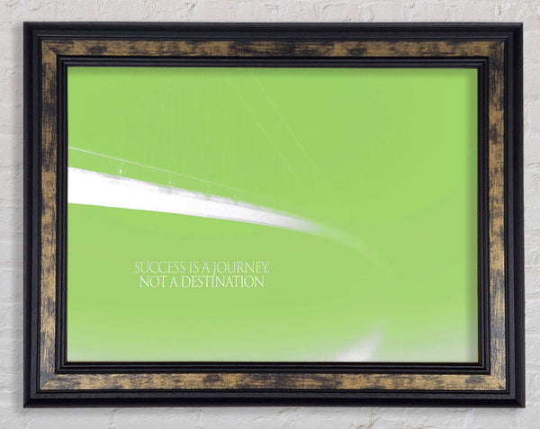 Success Is A Journey Lime Green Framed Print