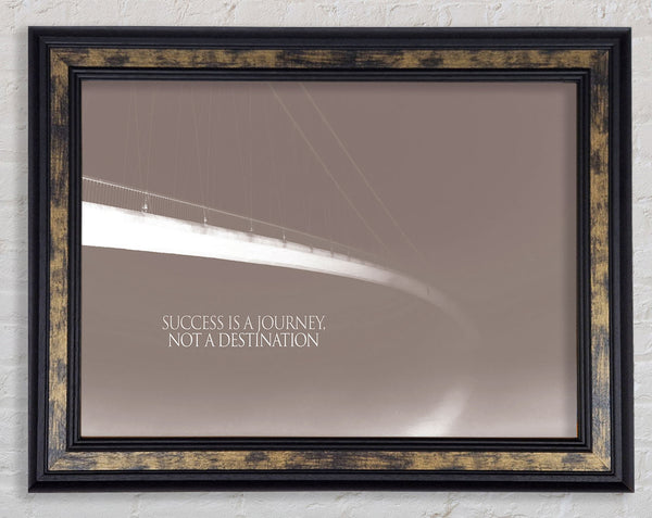 Success Is A Journey Beige Framed Print