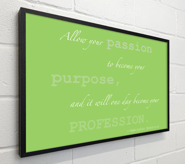 Motivational Quote Gabrielle Bernstein Allow Your Passion Lime Green