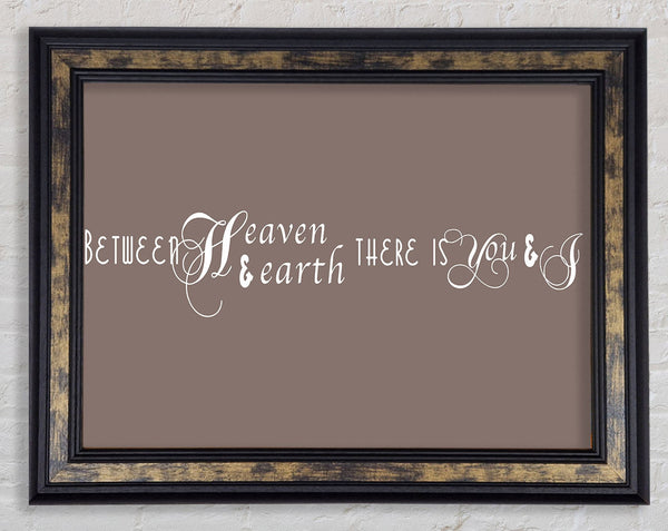 Between Heaven And Earth Beige Framed Print