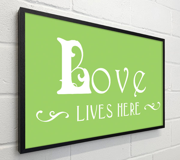 Love Quote Love Lives Here Vines Lime Green