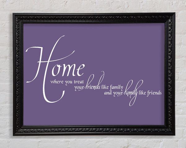 Familienzitat Home Familie Freunde Lila