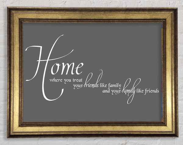 Familienzitat Home Familie Freunde Grau