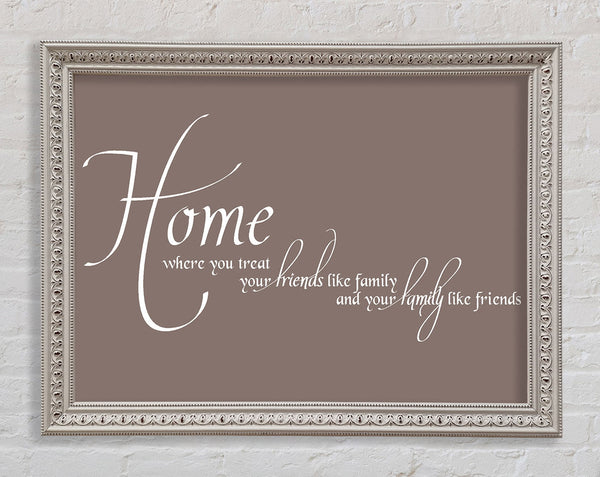 Familienspruch Home Familie Freunde Beige