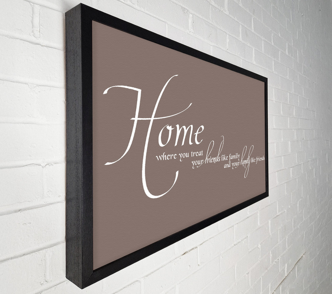  A Canvas Print of Family Quote Home Family Friends Beige Canvas Wall Art