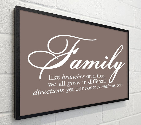 Family Quote Family We All Grow In Different Directions Beige