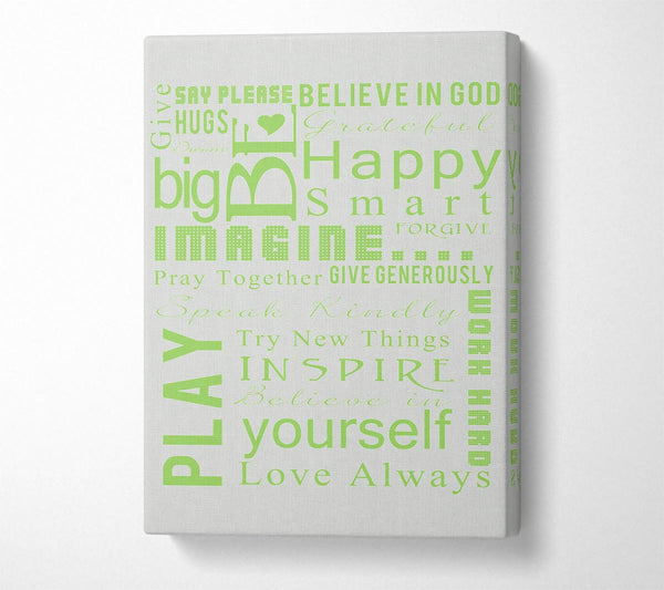 Home Quote Family Rules Be Happy Love Always Lime Green