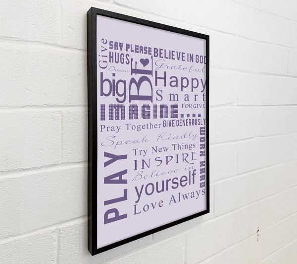 Home Quote Family Rules Be Happy Love Always Lilac