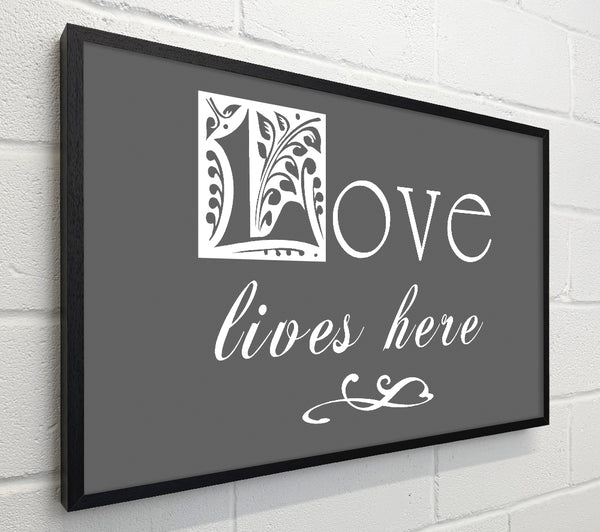 Love Quote Love Lives Here Grey