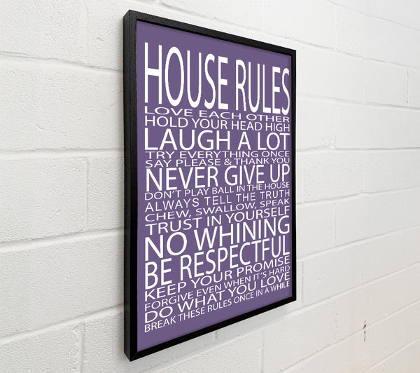 Family Quote House Rules Love Each Other Lilac